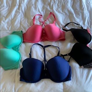 Victoria's Secret Multi-Color Bra Set - Pink, Blue, Black, Green